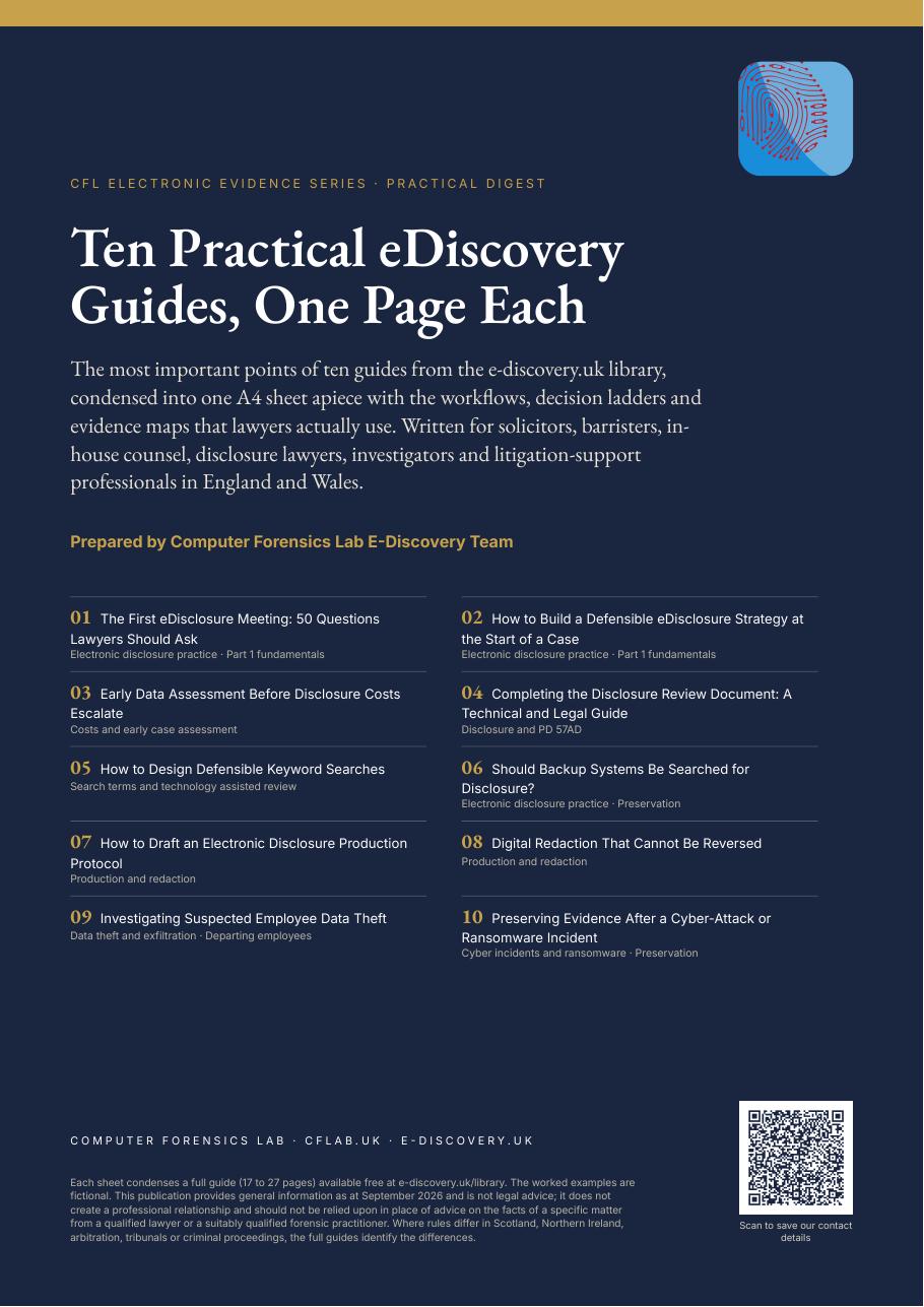 Cover of the digest, Ten Practical eDiscovery Guides, One Page Each